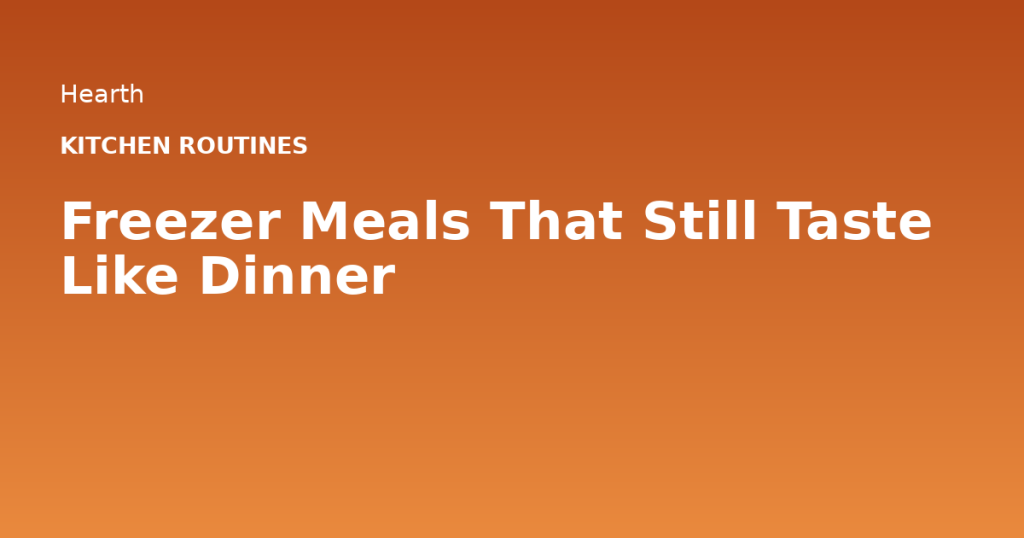 Freezer Meals That Still Taste Like Dinner