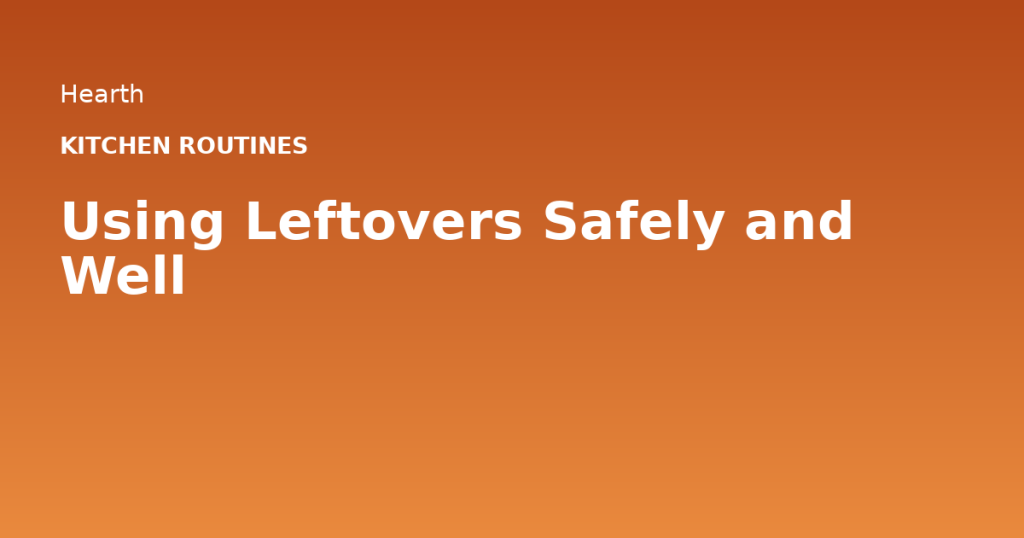 Using Leftovers Safely and Well